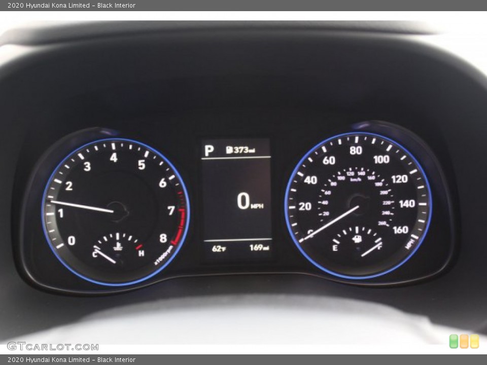Black Interior Gauges for the 2020 Hyundai Kona Limited #136995799