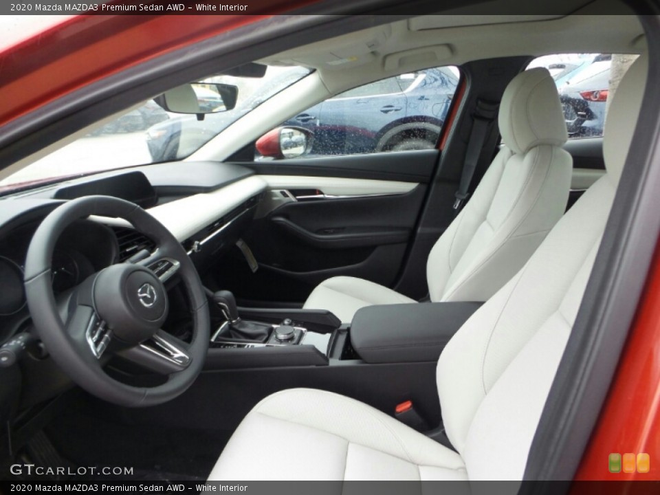 White Interior Photo for the 2020 Mazda MAZDA3 Premium Sedan AWD #136999447