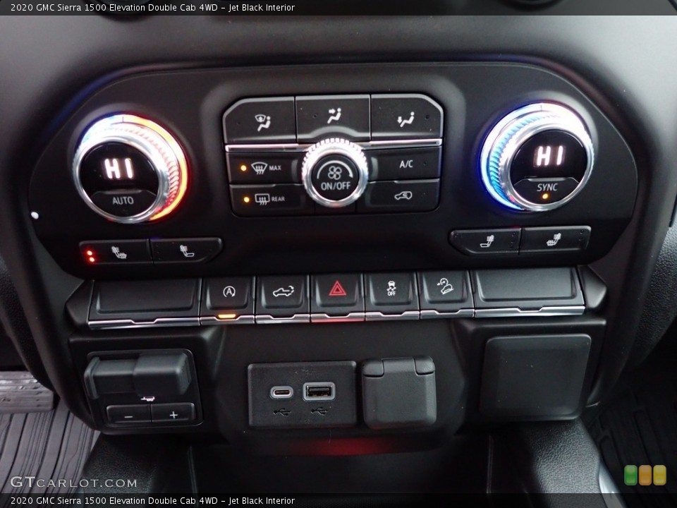 Jet Black Interior Controls for the 2020 GMC Sierra 1500 Elevation Double Cab 4WD #137010667