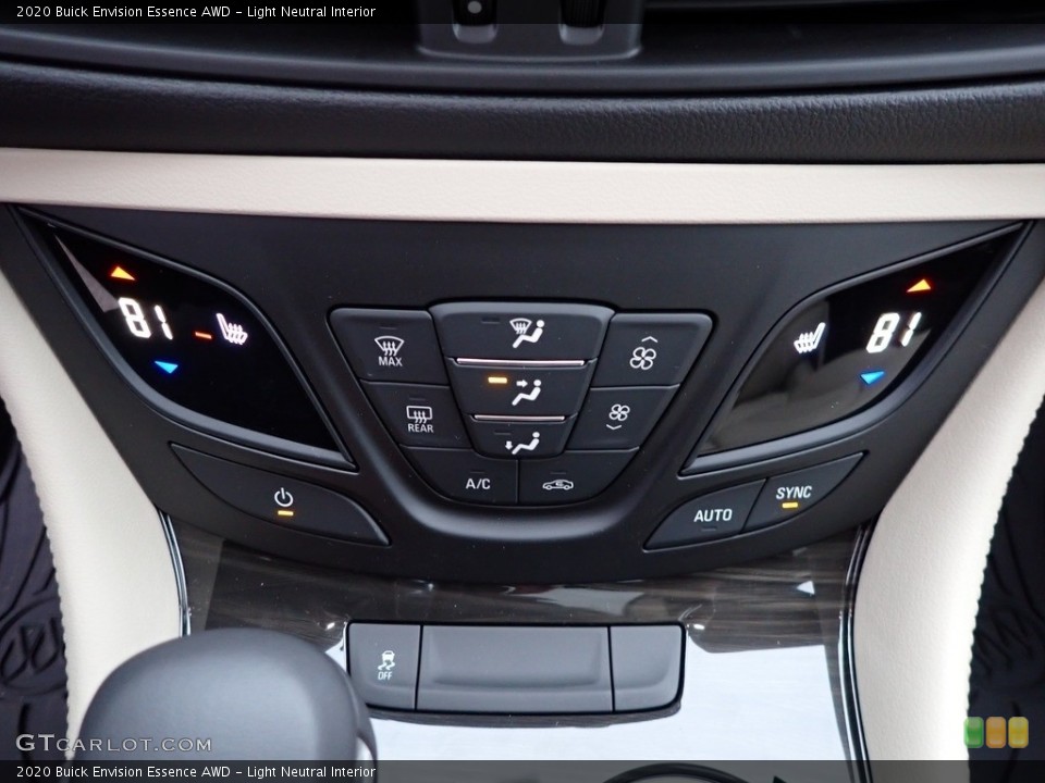 Light Neutral Interior Controls for the 2020 Buick Envision Essence AWD #137011213