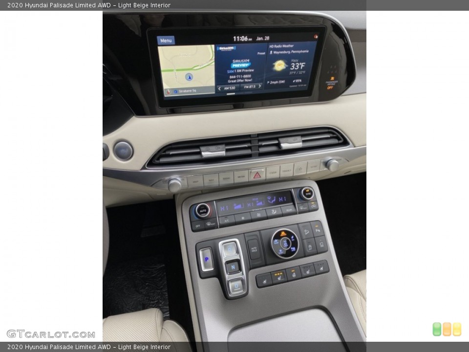 Light Beige Interior Controls for the 2020 Hyundai Palisade Limited AWD #137011864