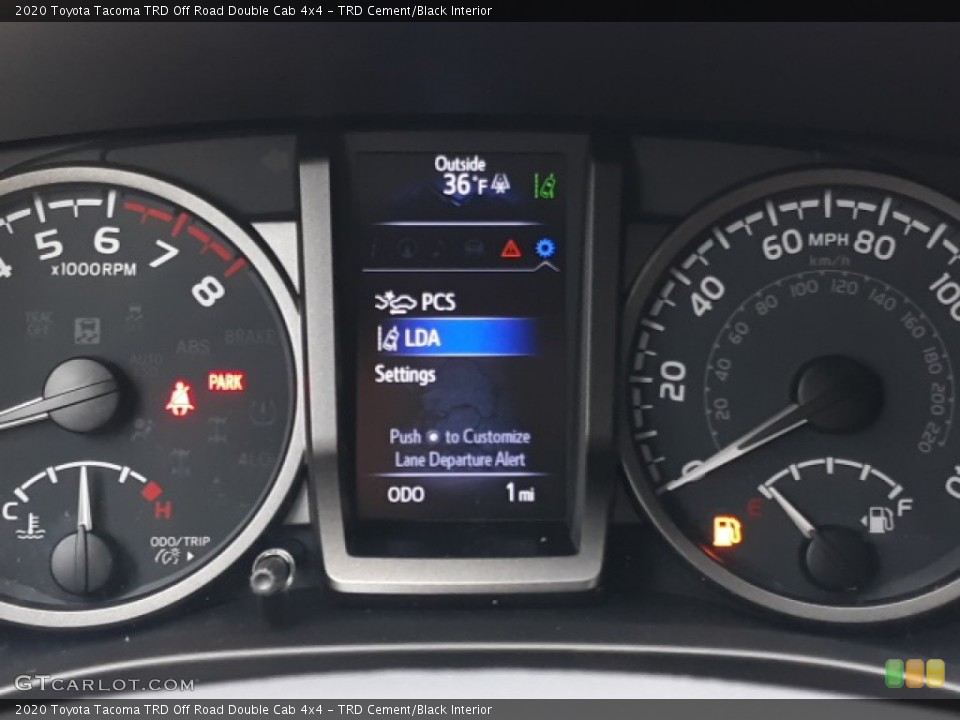 TRD Cement/Black Interior Gauges for the 2020 Toyota Tacoma TRD Off Road Double Cab 4x4 #137020044