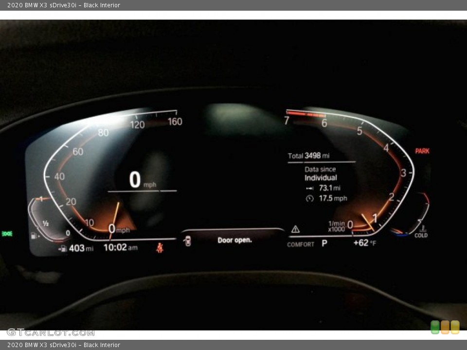 Black Interior Gauges for the 2020 BMW X3 sDrive30i #137022066