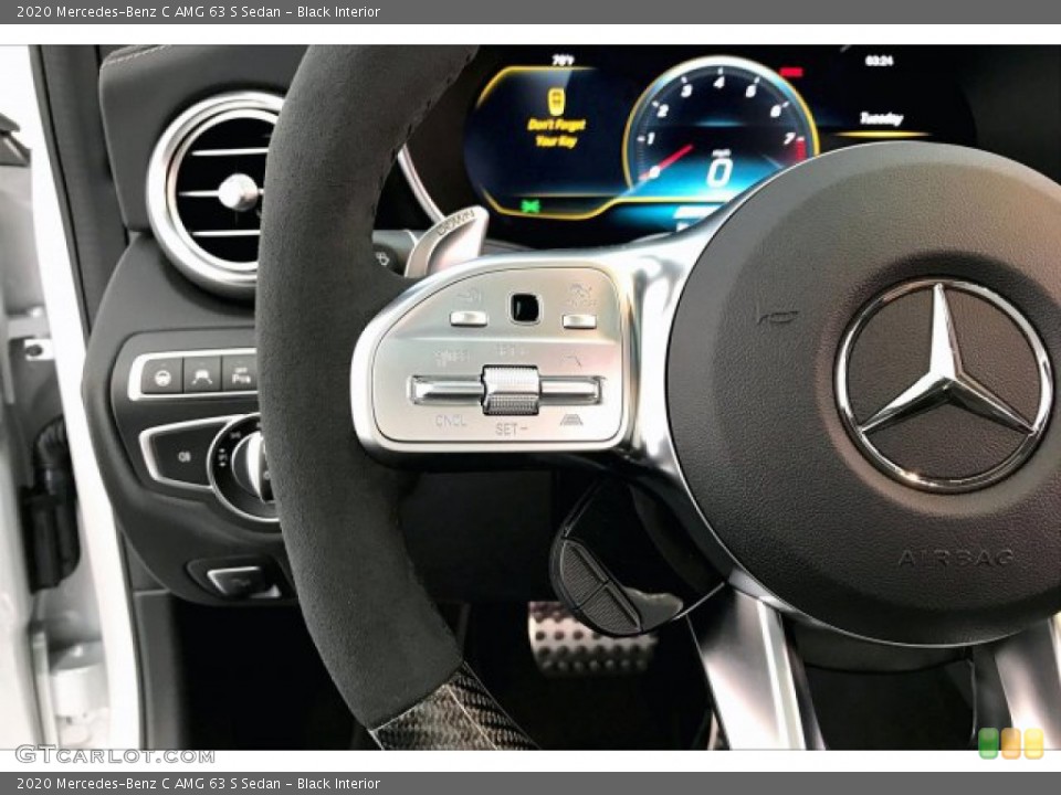 Black Interior Steering Wheel for the 2020 Mercedes-Benz C AMG 63 S Sedan #137030154