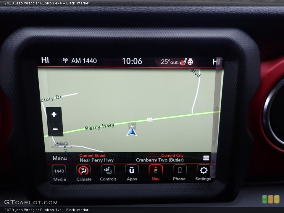 Black Interior Navigation for the 2020 Jeep Wrangler Rubicon 4x4 #137032605