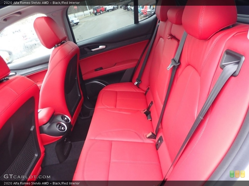 Black/Red Interior Rear Seat for the 2020 Alfa Romeo Stelvio AWD #137034630