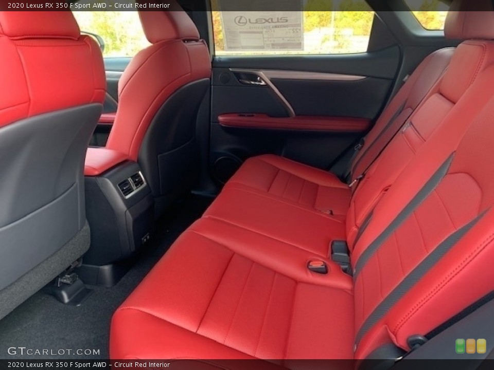 Circuit Red Interior Rear Seat for the 2020 Lexus RX 350 F Sport AWD #137034639