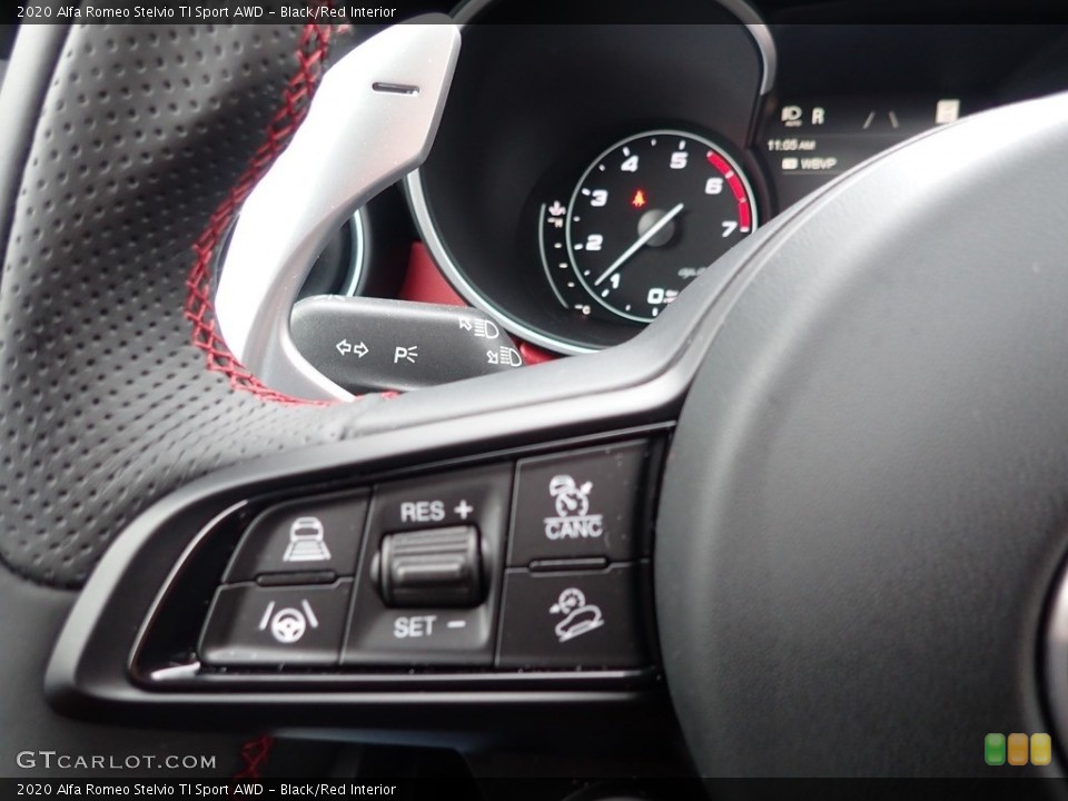 Black/Red Interior Steering Wheel for the 2020 Alfa Romeo Stelvio TI Sport AWD #137035299
