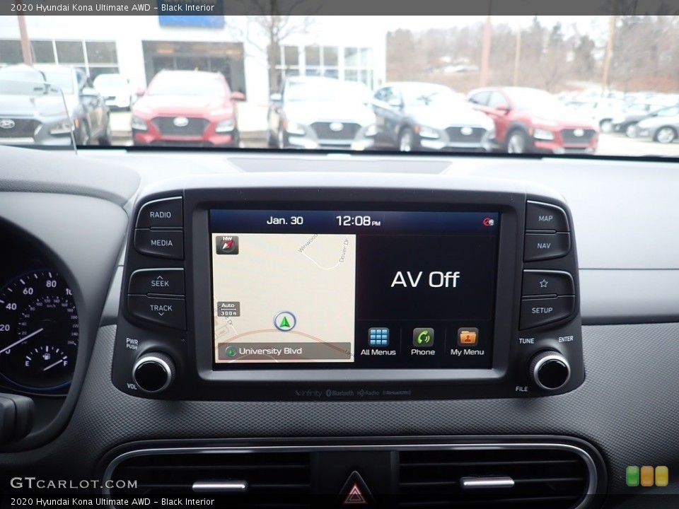 Black Interior Controls for the 2020 Hyundai Kona Ultimate AWD #137035641