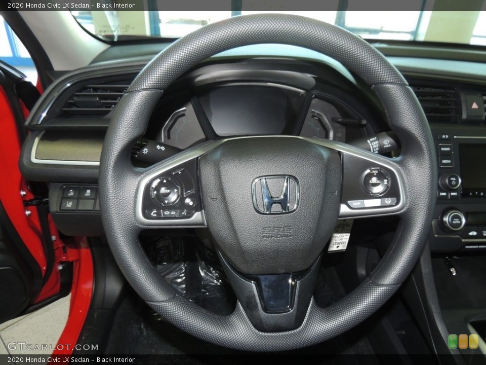 Black Interior Steering Wheel for the 2020 Honda Civic LX Sedan #137050260
