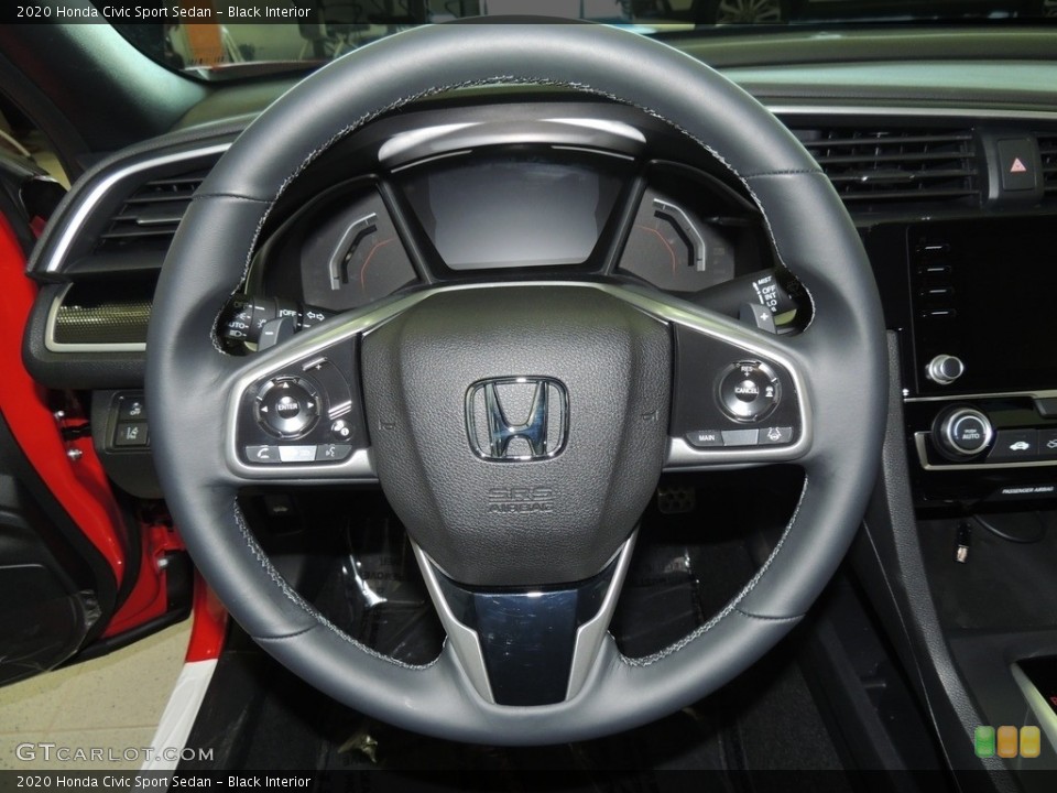 Black Interior Steering Wheel for the 2020 Honda Civic Sport Sedan #137056455