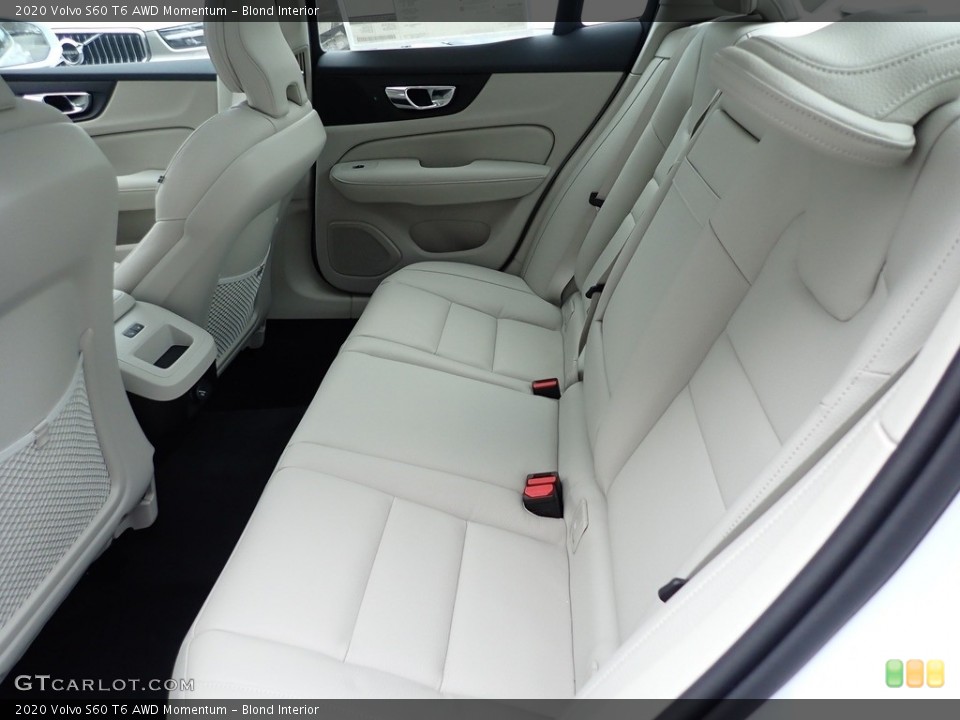 Blond Interior Rear Seat for the 2020 Volvo S60 T6 AWD Momentum #137058771