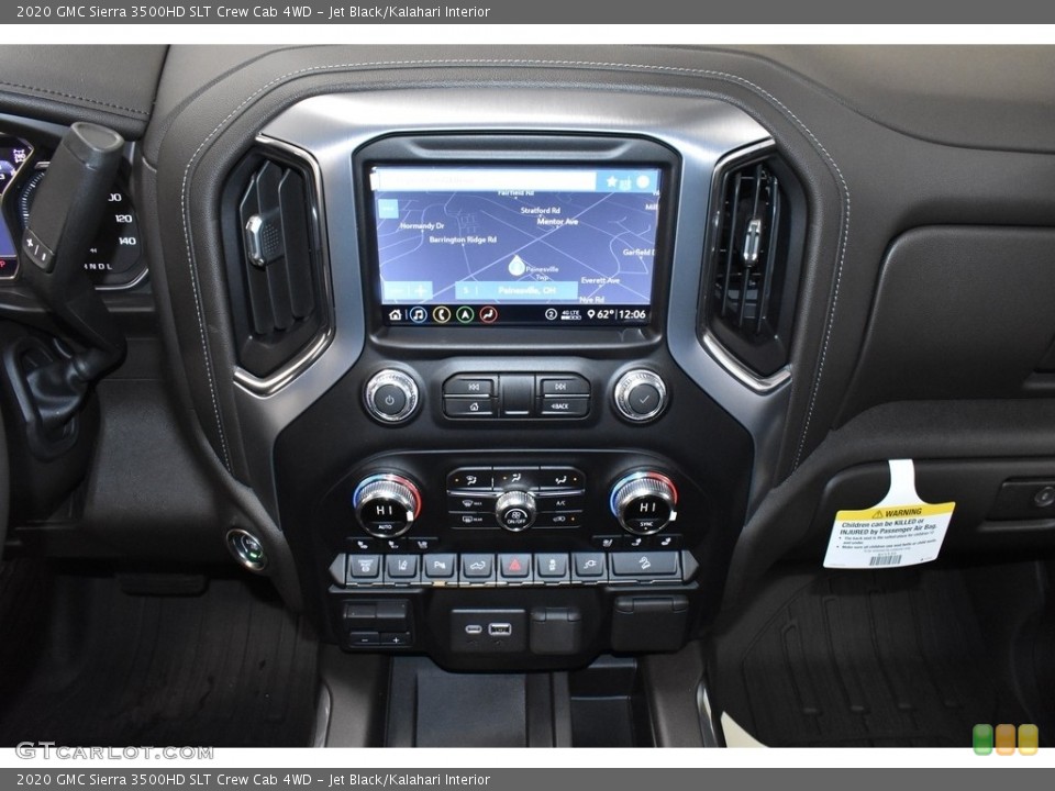 Jet Black/Kalahari Interior Controls for the 2020 GMC Sierra 3500HD SLT Crew Cab 4WD #137087362