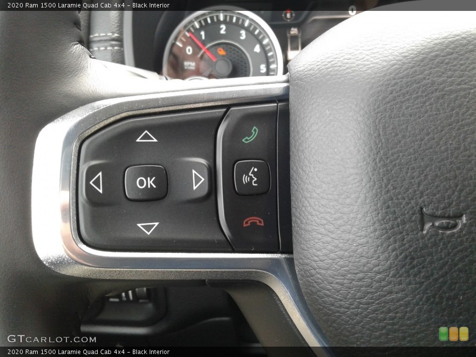 Black Interior Steering Wheel for the 2020 Ram 1500 Laramie Quad Cab 4x4 #137089975