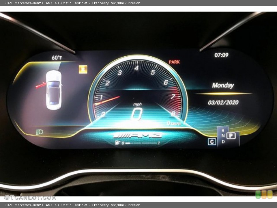 Cranberry Red/Black Interior Gauges for the 2020 Mercedes-Benz C AMG 43 4Matic Cabriolet #137105006