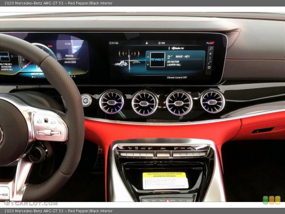 Red Pepper/Black Interior Controls for the 2020 Mercedes-Benz AMG GT 53 #137107691