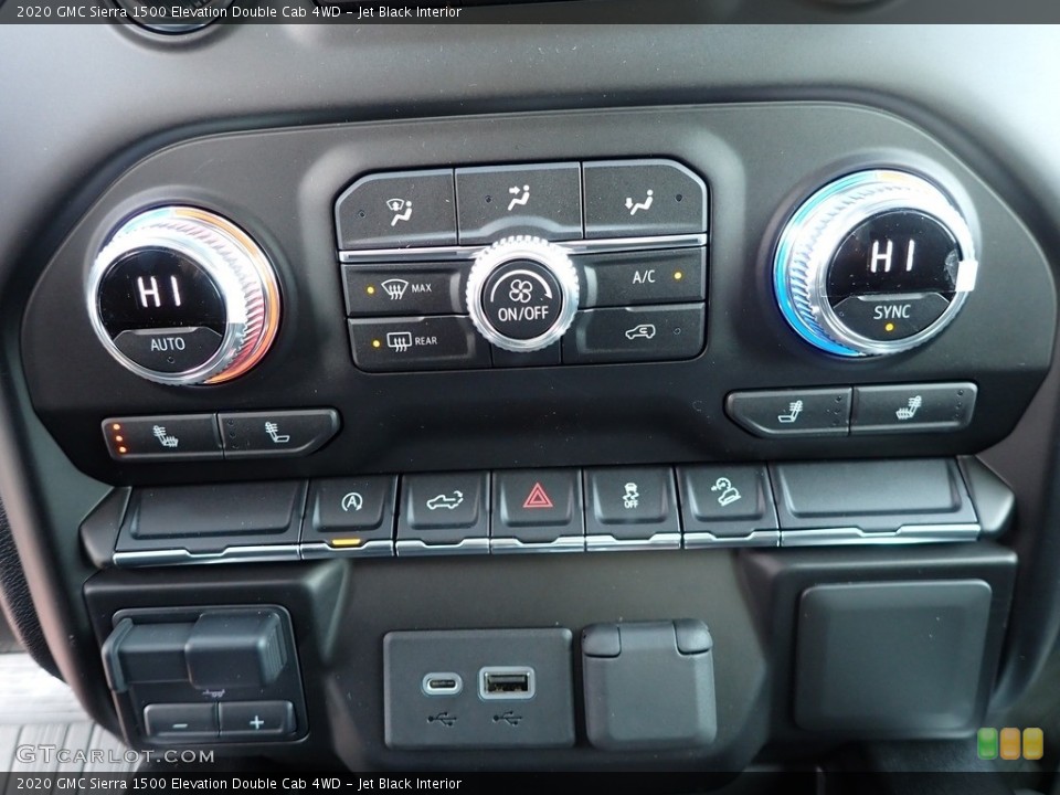 Jet Black Interior Controls for the 2020 GMC Sierra 1500 Elevation Double Cab 4WD #137119002