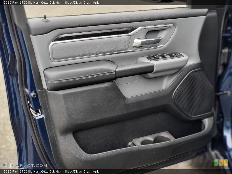 Black/Diesel Gray Interior Door Panel for the 2020 Ram 1500 Big Horn Quad Cab 4x4 #137120817