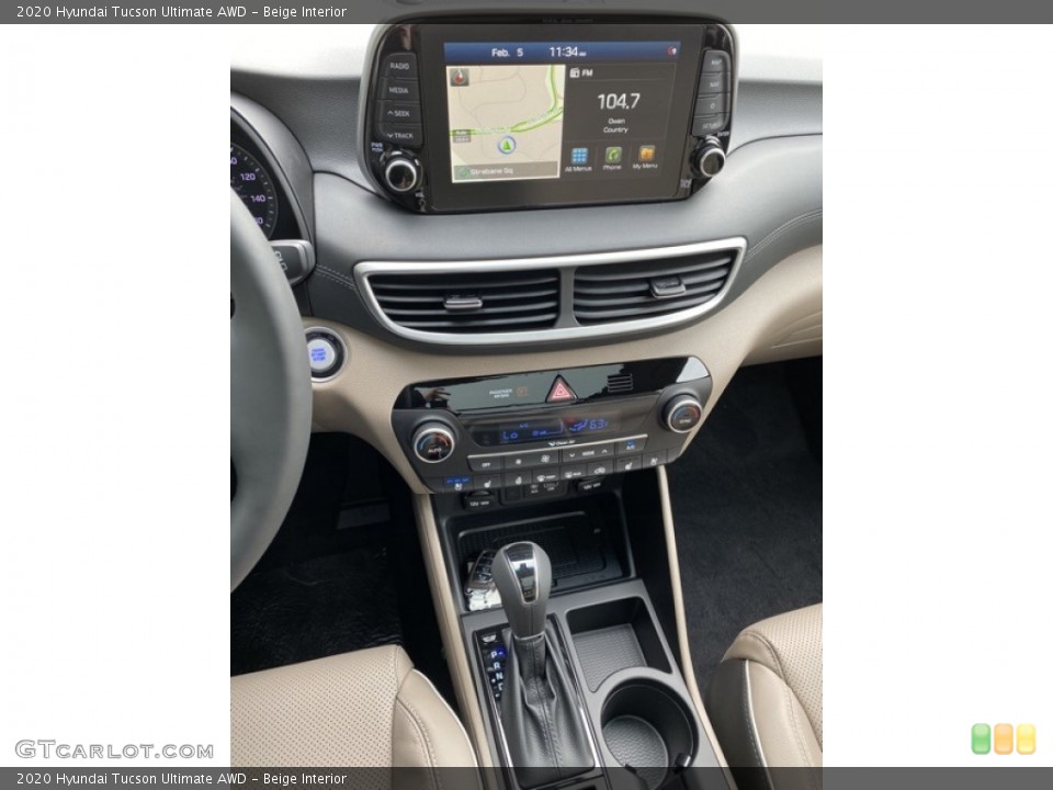 Beige Interior Controls for the 2020 Hyundai Tucson Ultimate AWD #137124846