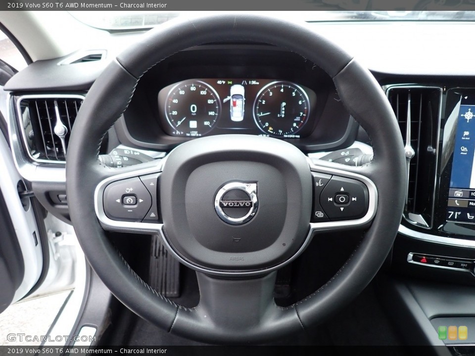 Charcoal Interior Steering Wheel for the 2019 Volvo S60 T6 AWD Momentum #137132219