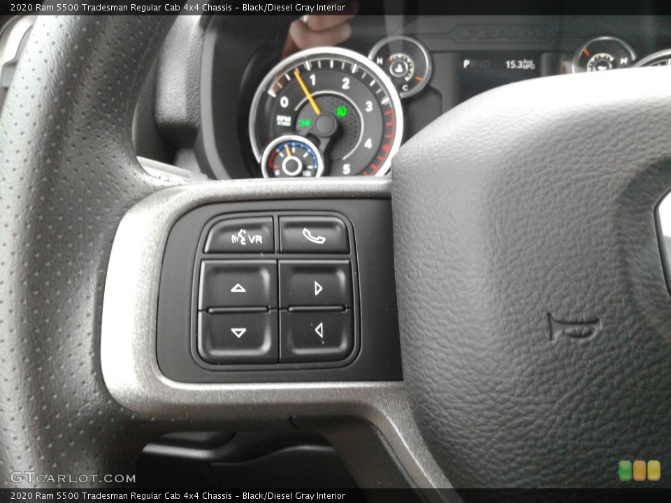 Black/Diesel Gray Interior Steering Wheel for the 2020 Ram 5500 Tradesman Regular Cab 4x4 Chassis #137176174