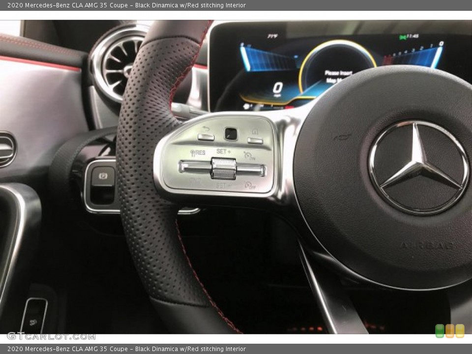 Black Dinamica w/Red stitching Interior Steering Wheel for the 2020 Mercedes-Benz CLA AMG 35 Coupe #137191911