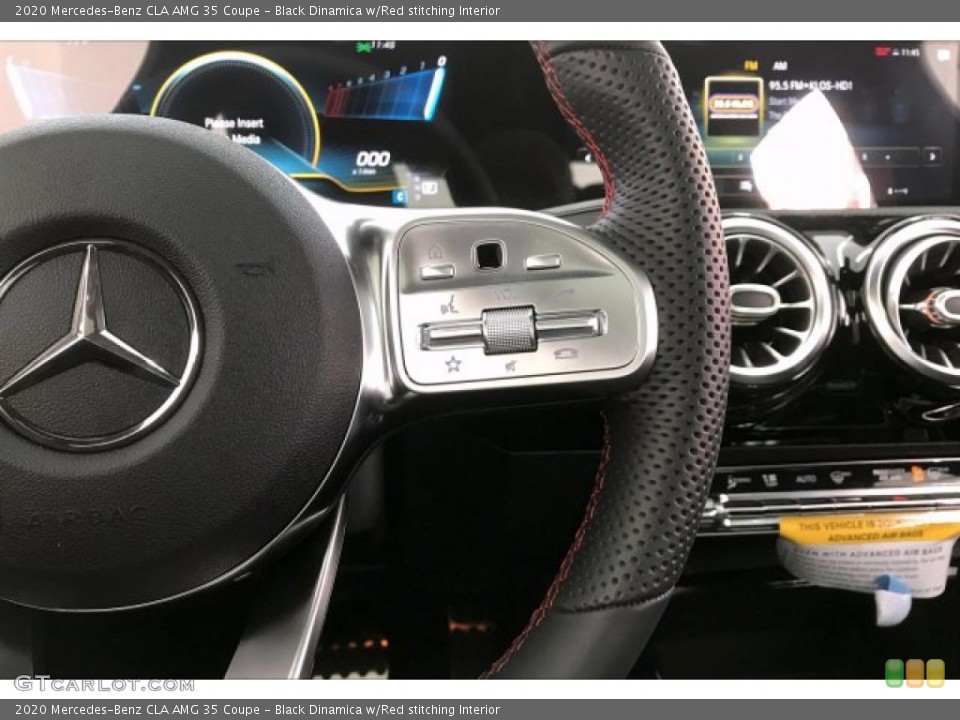 Black Dinamica w/Red stitching Interior Steering Wheel for the 2020 Mercedes-Benz CLA AMG 35 Coupe #137191923