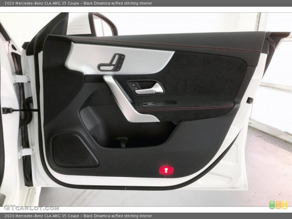 Black Dinamica w/Red stitching Interior Door Panel for the 2020 Mercedes-Benz CLA AMG 35 Coupe #137192040