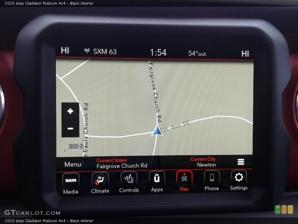 Black Interior Navigation for the 2020 Jeep Gladiator Rubicon 4x4 #137197773
