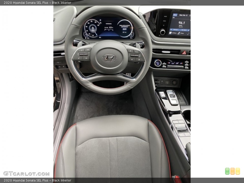 Black Interior Steering Wheel for the 2020 Hyundai Sonata SEL Plus #137199672