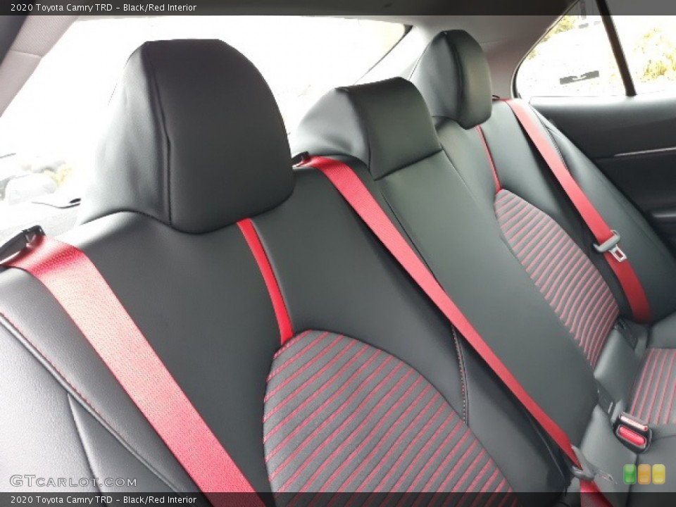 Black/Red Interior Rear Seat for the 2020 Toyota Camry TRD #137203113