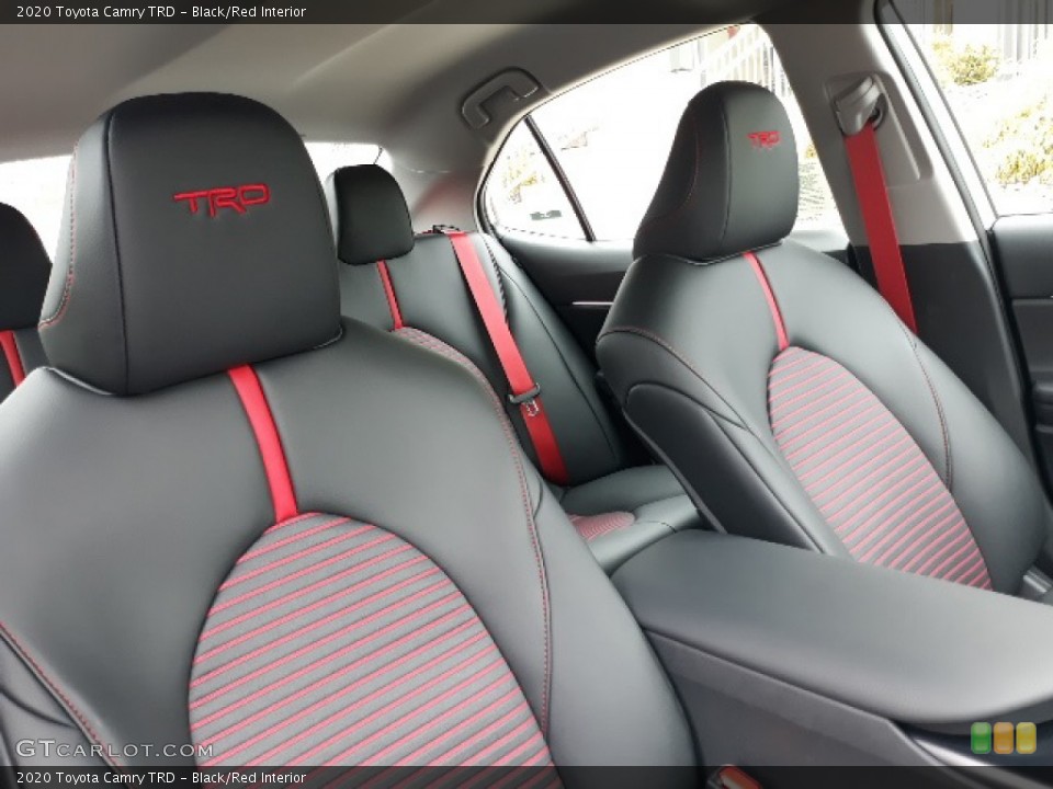 Black/Red Interior Front Seat for the 2020 Toyota Camry TRD #137203209