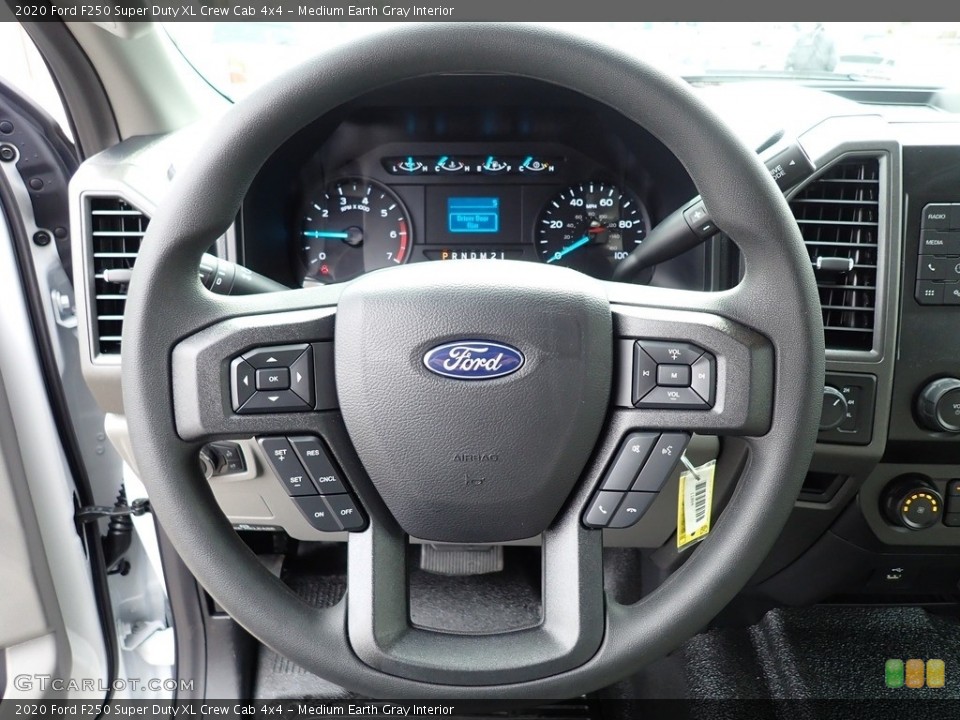 Medium Earth Gray Interior Steering Wheel for the 2020 Ford F250 Super Duty XL Crew Cab 4x4 #137208468