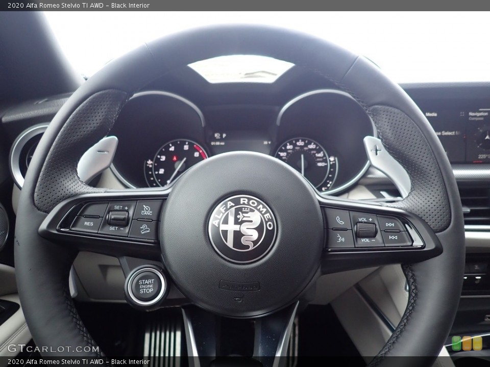 Black Interior Steering Wheel for the 2020 Alfa Romeo Stelvio TI AWD #137217603