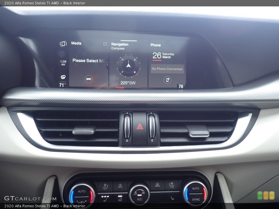 Black Interior Controls for the 2020 Alfa Romeo Stelvio TI AWD #137217624