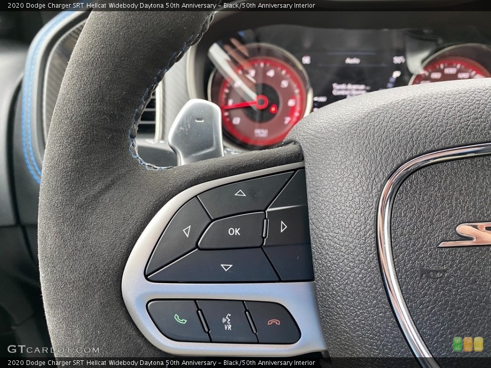 Black/50th Anniversary Interior Steering Wheel for the 2020 Dodge Charger SRT Hellcat Widebody Daytona 50th Anniversary #137218128