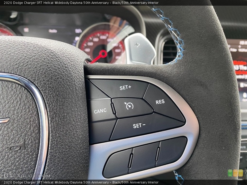Black/50th Anniversary Interior Steering Wheel for the 2020 Dodge Charger SRT Hellcat Widebody Daytona 50th Anniversary #137218158