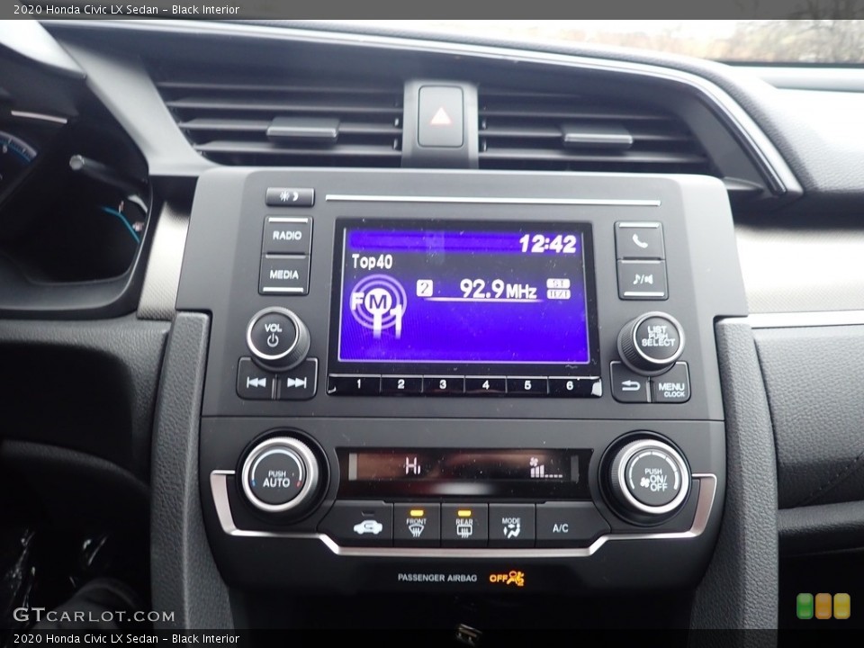 Black Interior Controls for the 2020 Honda Civic LX Sedan #137218716