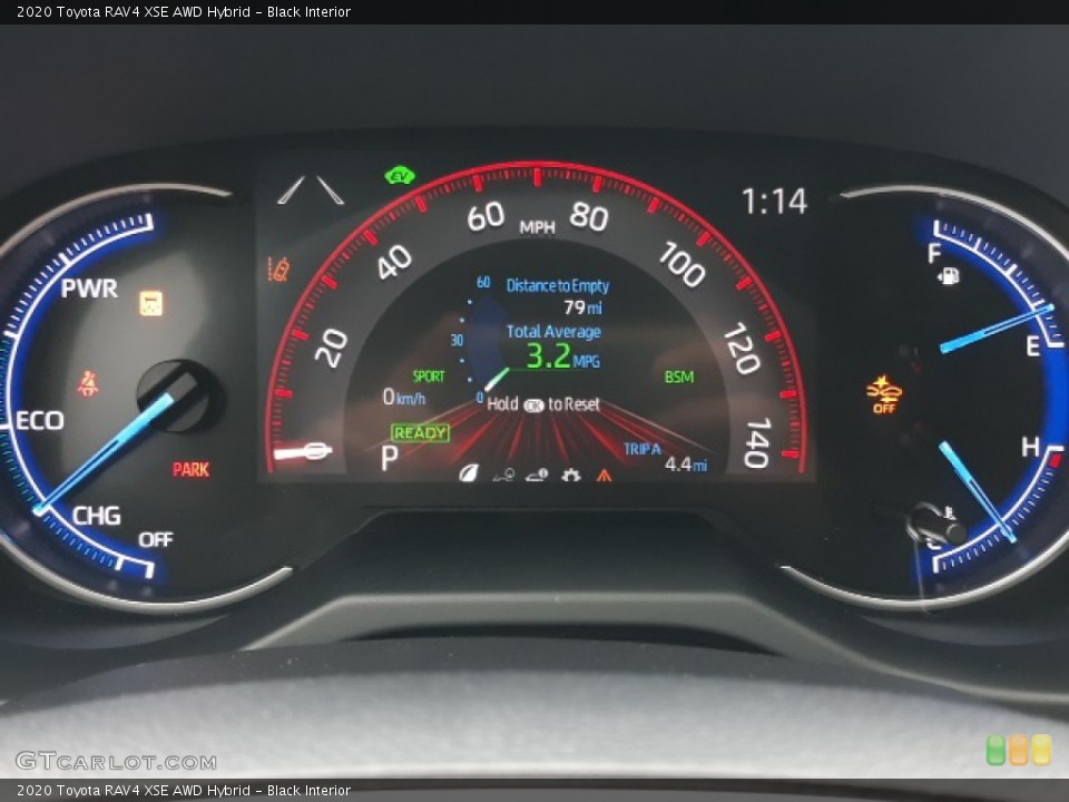 Black Interior Gauges for the 2020 Toyota RAV4 XSE AWD Hybrid #137223294