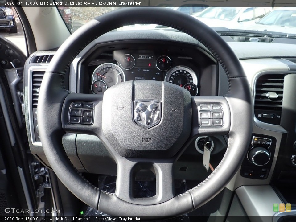 Black/Diesel Gray Interior Steering Wheel for the 2020 Ram 1500 Classic Warlock Quad Cab 4x4 #137228783