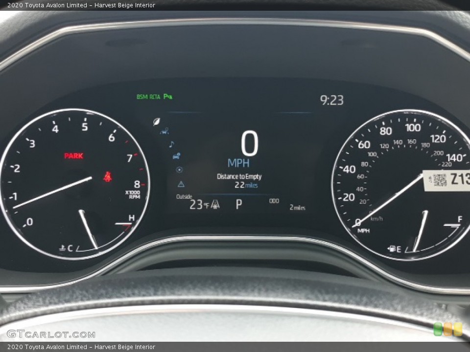 Harvest Beige Interior Gauges for the 2020 Toyota Avalon Limited #137230328