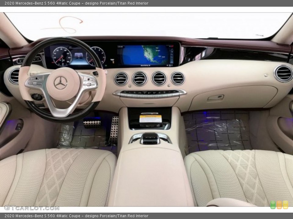 designo Porcelain/Titan Red Interior Dashboard for the 2020 Mercedes-Benz S 560 4Matic Coupe #137243654