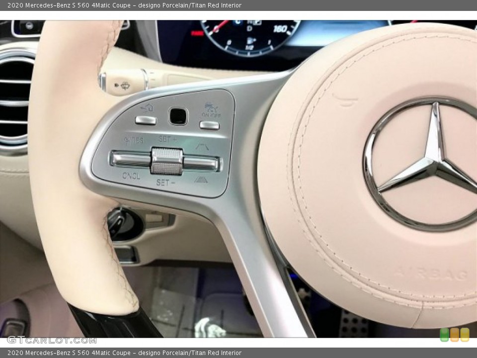 designo Porcelain/Titan Red Interior Steering Wheel for the 2020 Mercedes-Benz S 560 4Matic Coupe #137243663