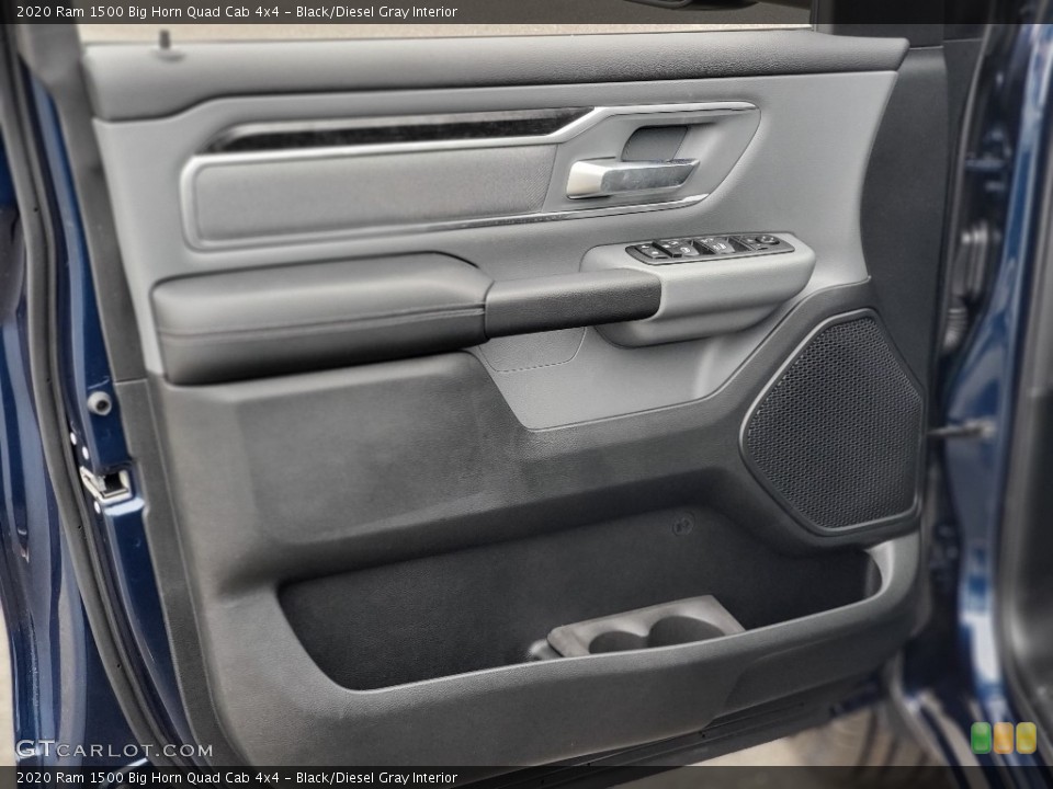 Black/Diesel Gray Interior Door Panel for the 2020 Ram 1500 Big Horn Quad Cab 4x4 #137264885