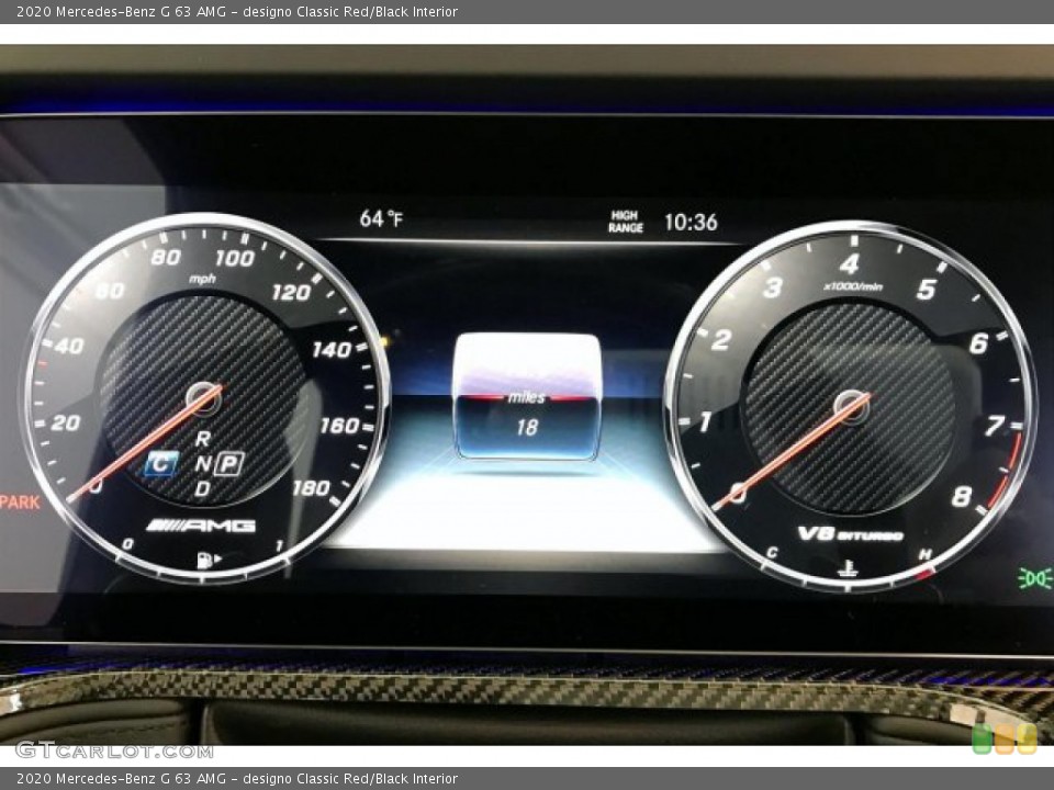 designo Classic Red/Black Interior Gauges for the 2020 Mercedes-Benz G 63 AMG #137307993