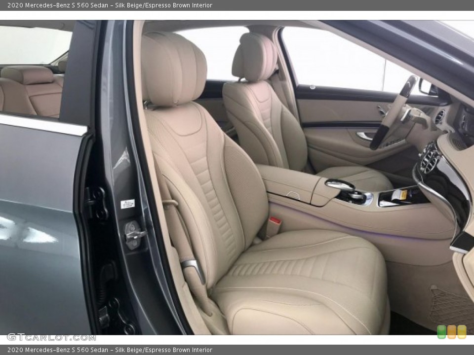 Silk Beige/Espresso Brown Interior Front Seat for the 2020 Mercedes-Benz S 560 Sedan #137327805