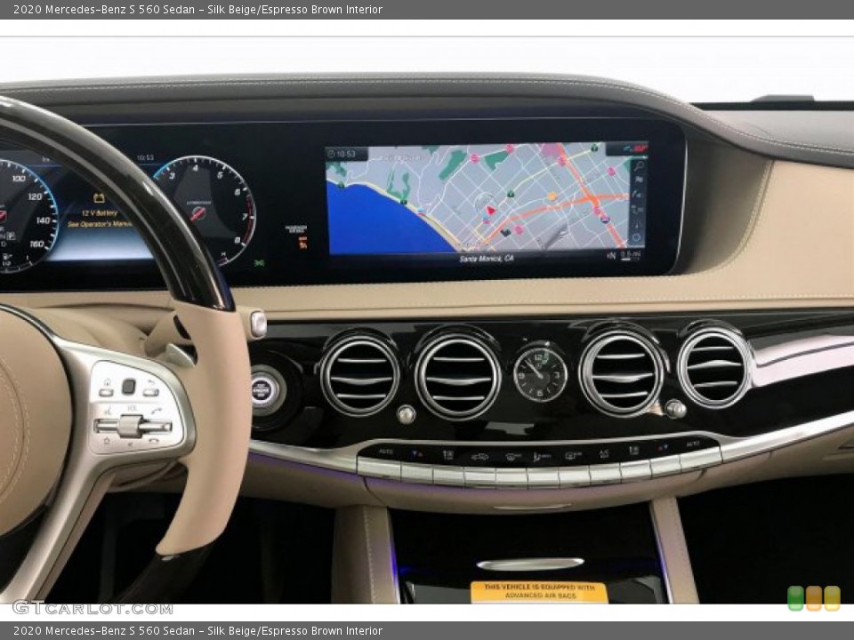 Silk Beige/Espresso Brown Interior Dashboard for the 2020 Mercedes-Benz S 560 Sedan #137327829