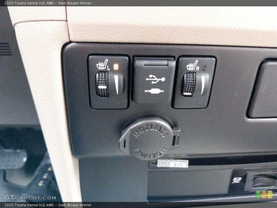 Dark Bisque Interior Controls for the 2020 Toyota Sienna XLE AWD #137345757