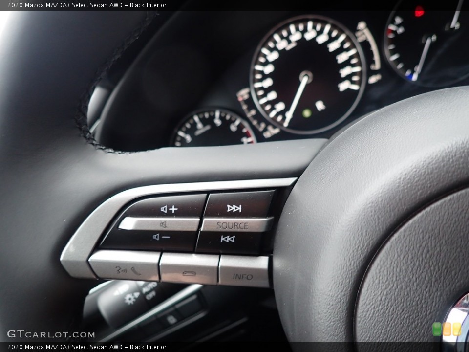 Black Interior Steering Wheel for the 2020 Mazda MAZDA3 Select Sedan AWD #137368846