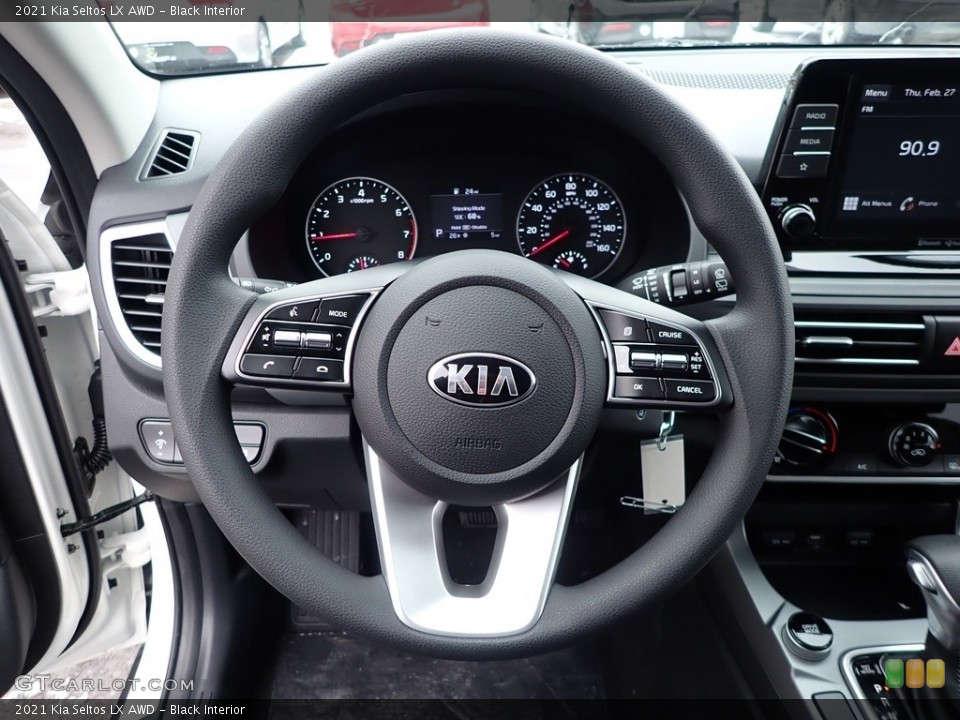 Black Interior Steering Wheel for the 2021 Kia Seltos LX AWD #137383897